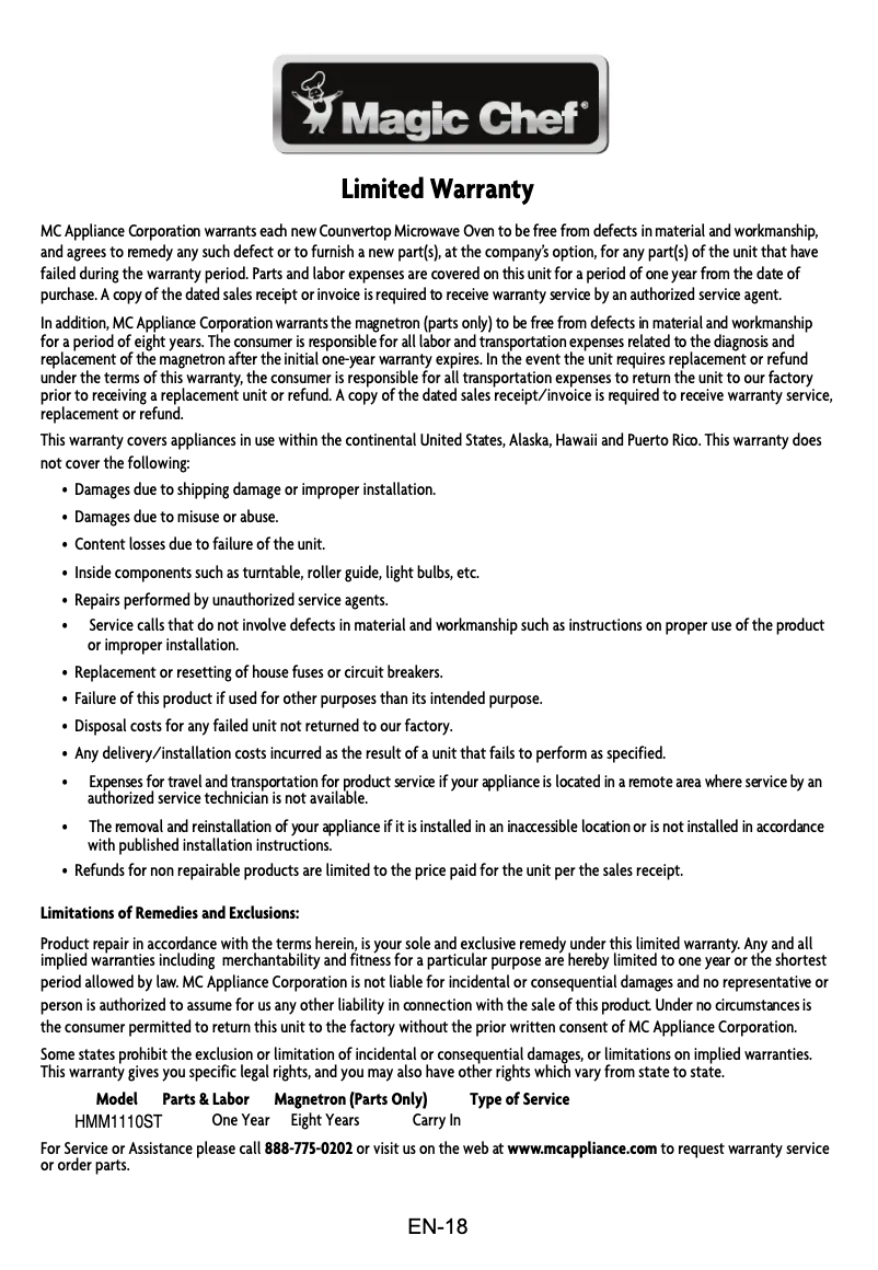 Imagen de la primera página del manual del dispositivo HMM1110ST