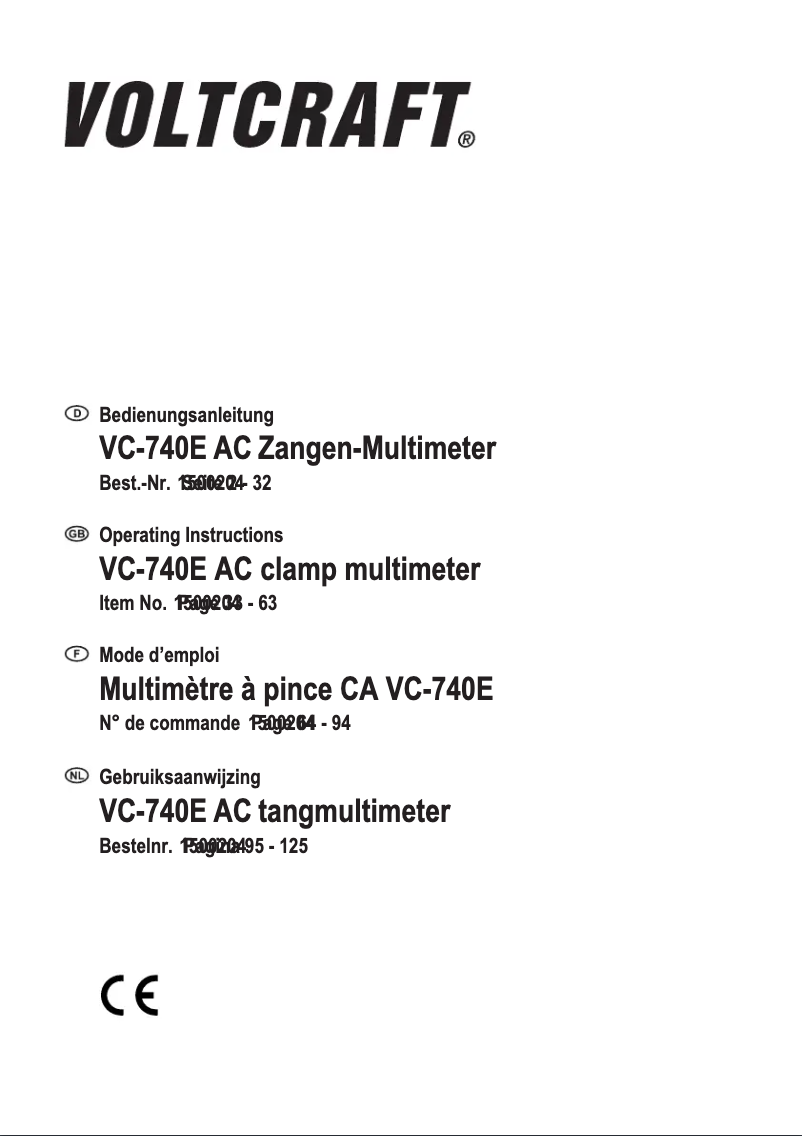 Página 1 del manual Manual de usuario Voltcraft VC-740