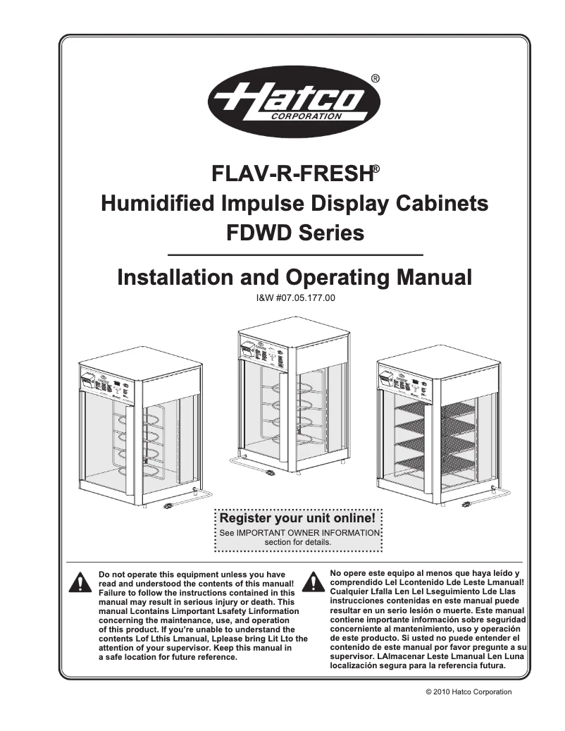 Imagen de la primera página del manual del dispositivo Flav-R-Fresh FDWD-1