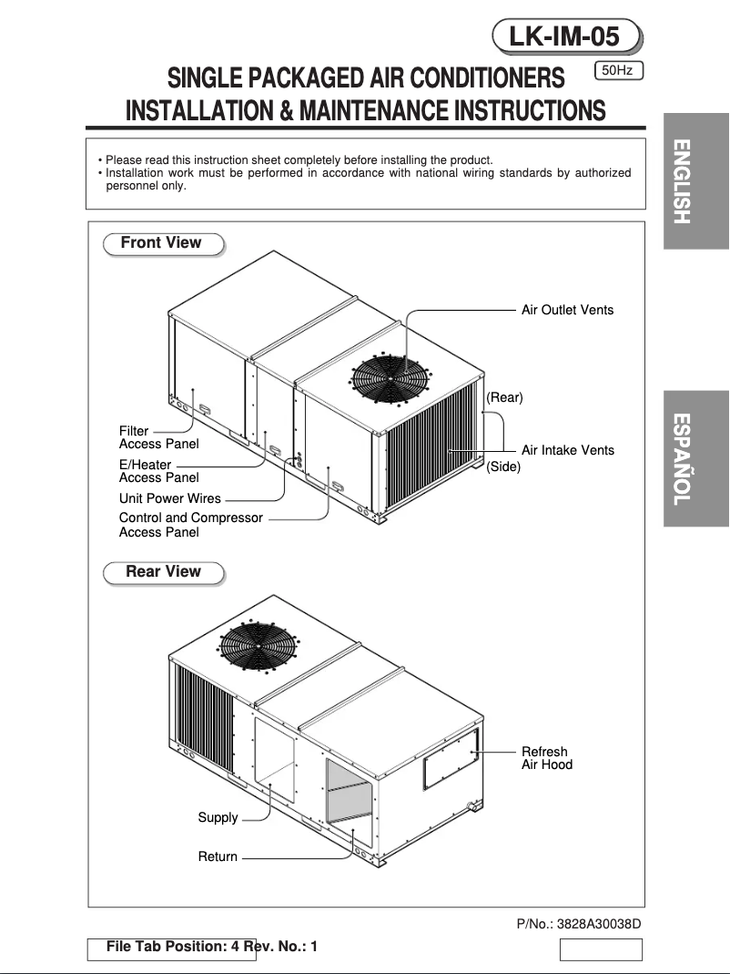 Página 1 del manual Guía de instalación LG LK-2580CH