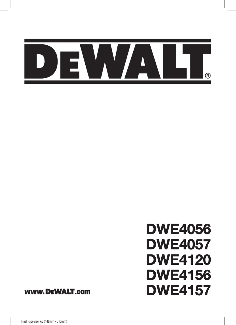 Página 1 del manual Manual de usuario DeWalt DWE4156
