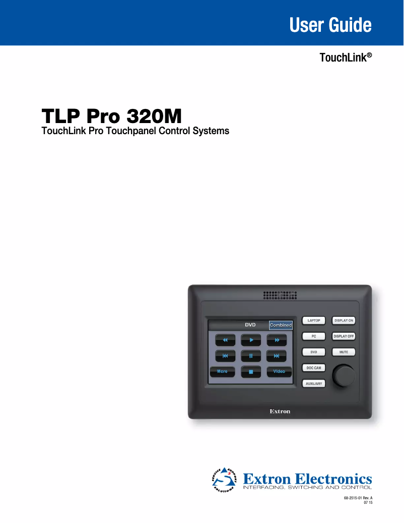 Imagen de la primera página del manual del dispositivo TLP Pro 320M