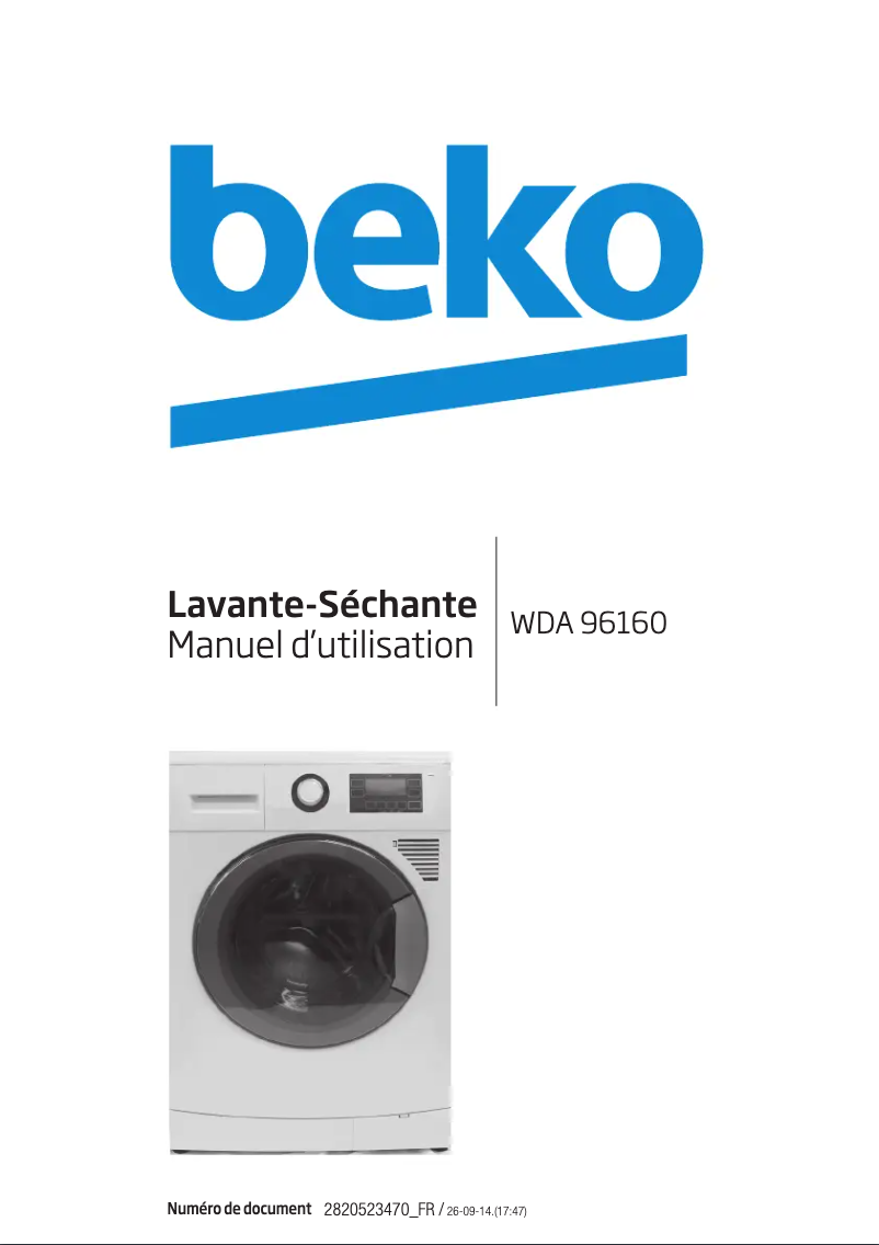 Página 1 del manual Manual de usuario Beko WDA 96160