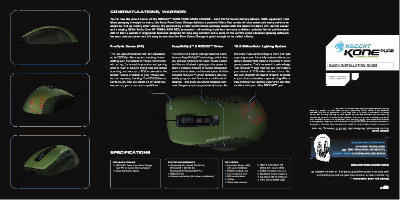 Página nº 1 - Manual de usuario Roccat Kone Pure Military