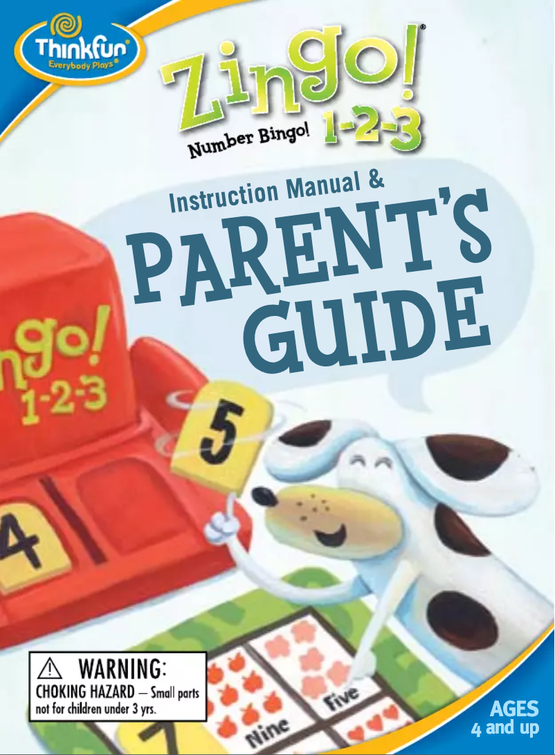 Página nº 1 - Manual de usuario ThinkFun Zingo! 1-2-3