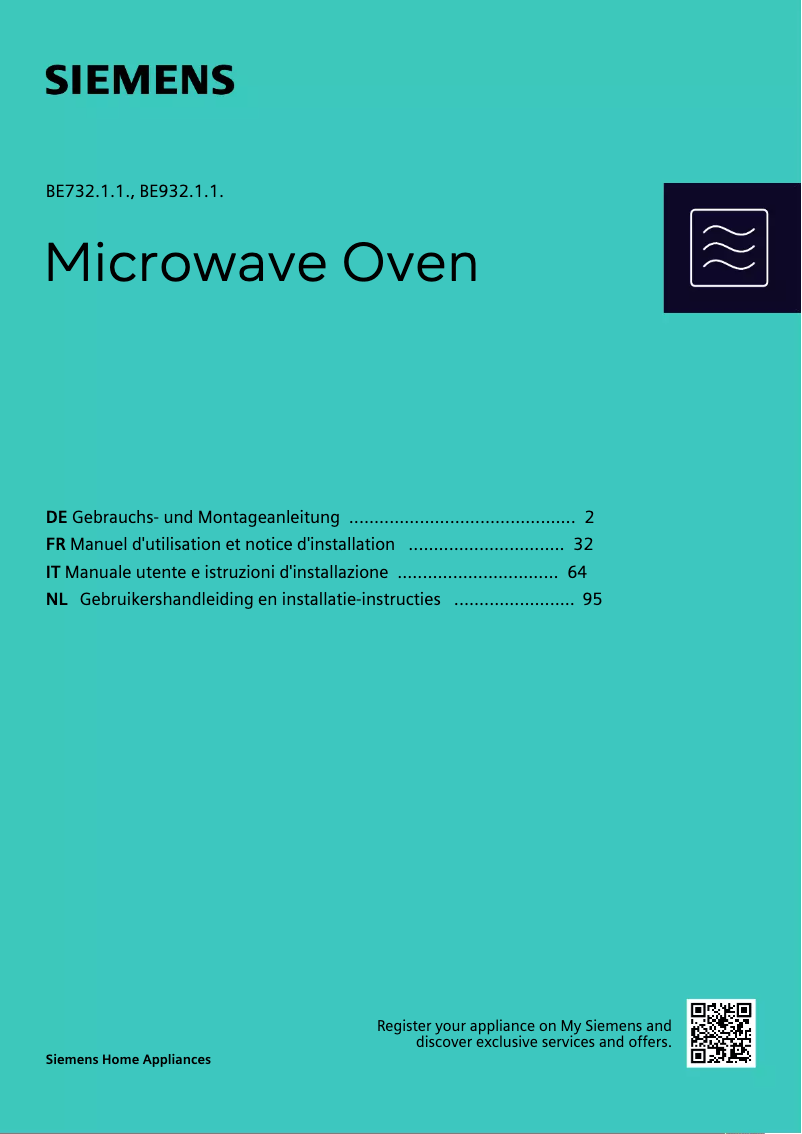 Página 1 del manual Guía de instalación Siemens BE732L1B1