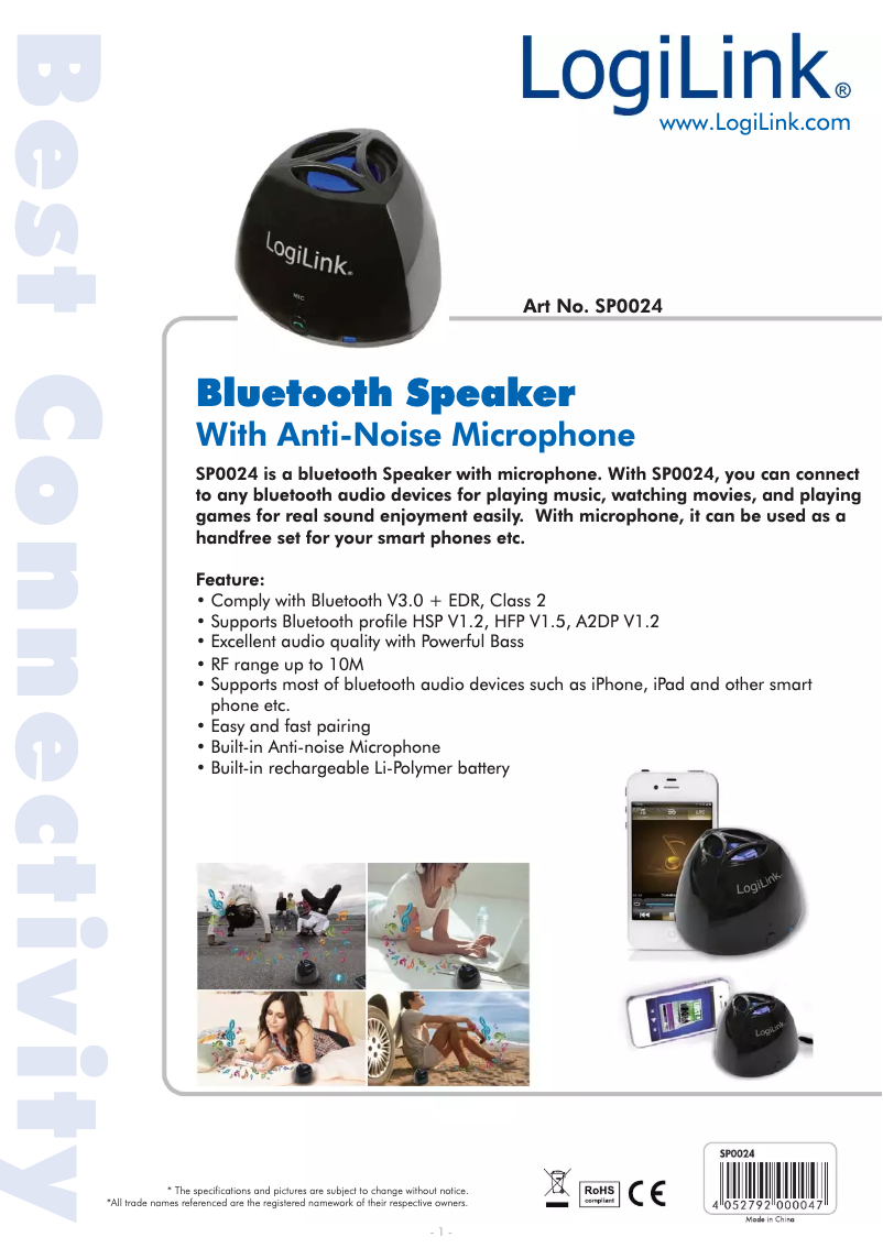 Página 1 del manual Manual de usuario LogiLink SP0024