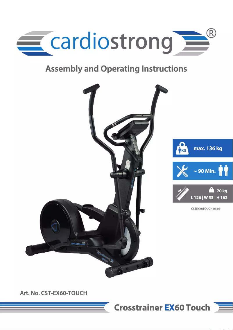 Página nº 1 - Manual de usuario Cardiostrong EX60 Touch