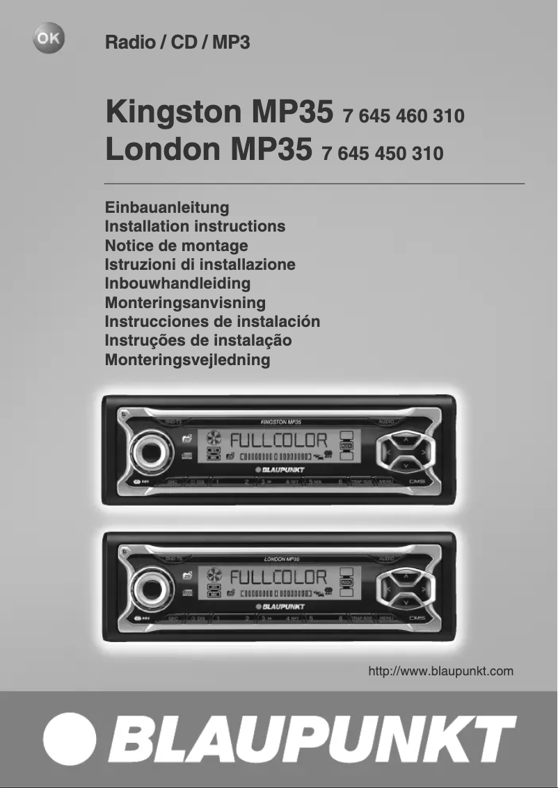 Imagen de la primera página del manual del dispositivo London MP35