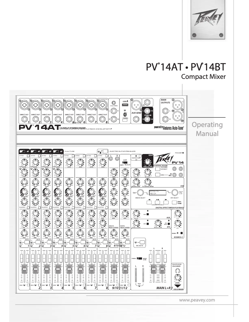 Página 1 del manual Manual de usuario Peavey PV 14AT
