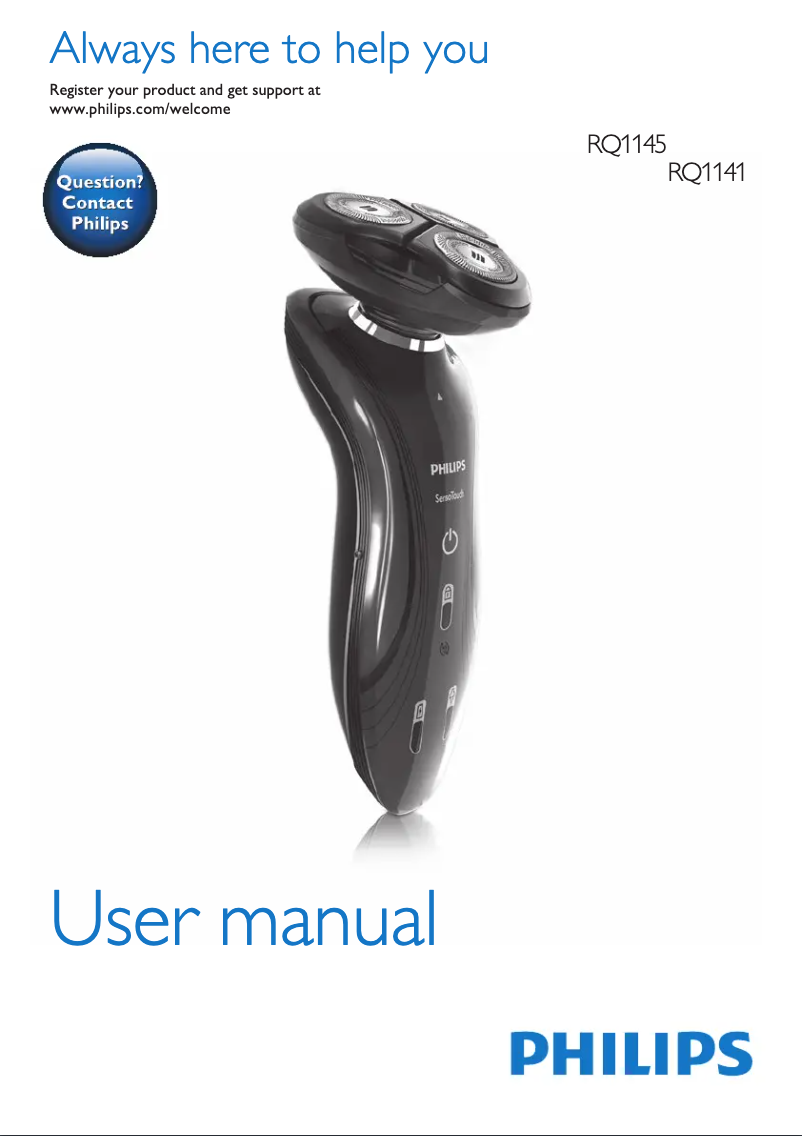 Página 1 del manual Manual de usuario Philips Series 7000 SensoTouch RQ1145