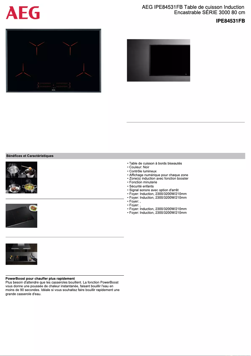 Página nº 1 - Ficha técnica AEG IPE84531FB