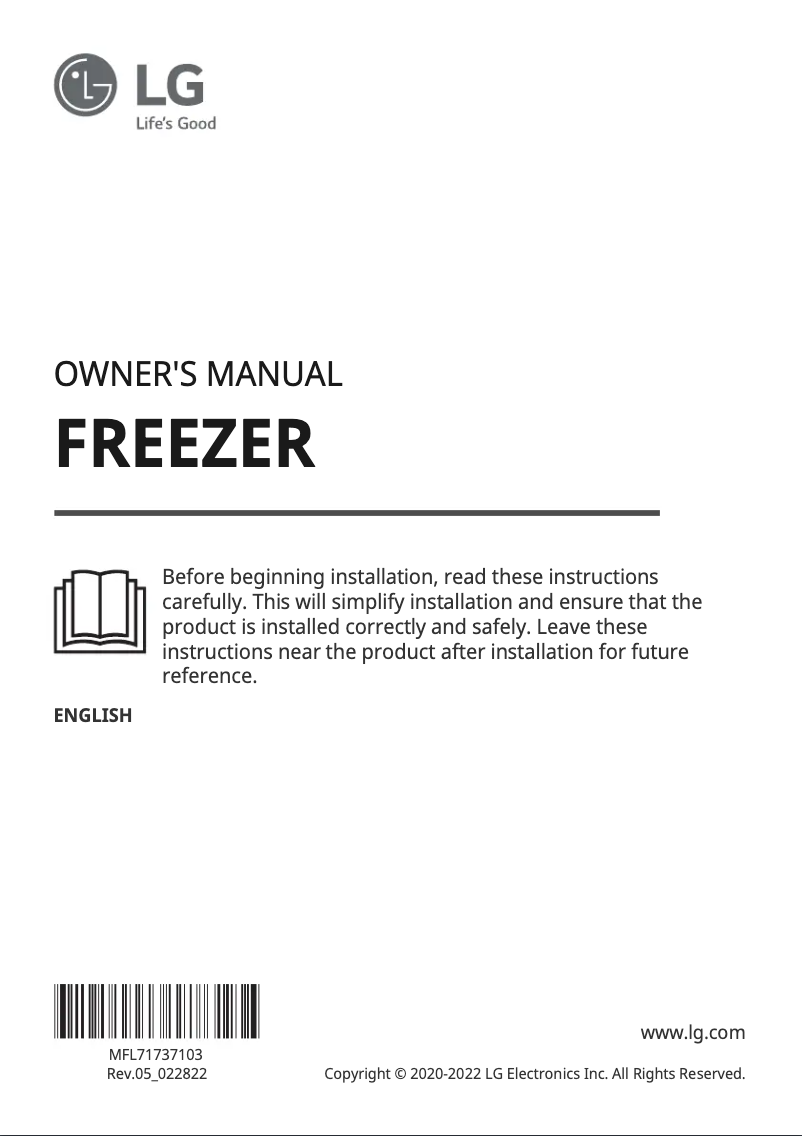 Página nº 1 - Manual de usuario LG GFT41SWGSZ