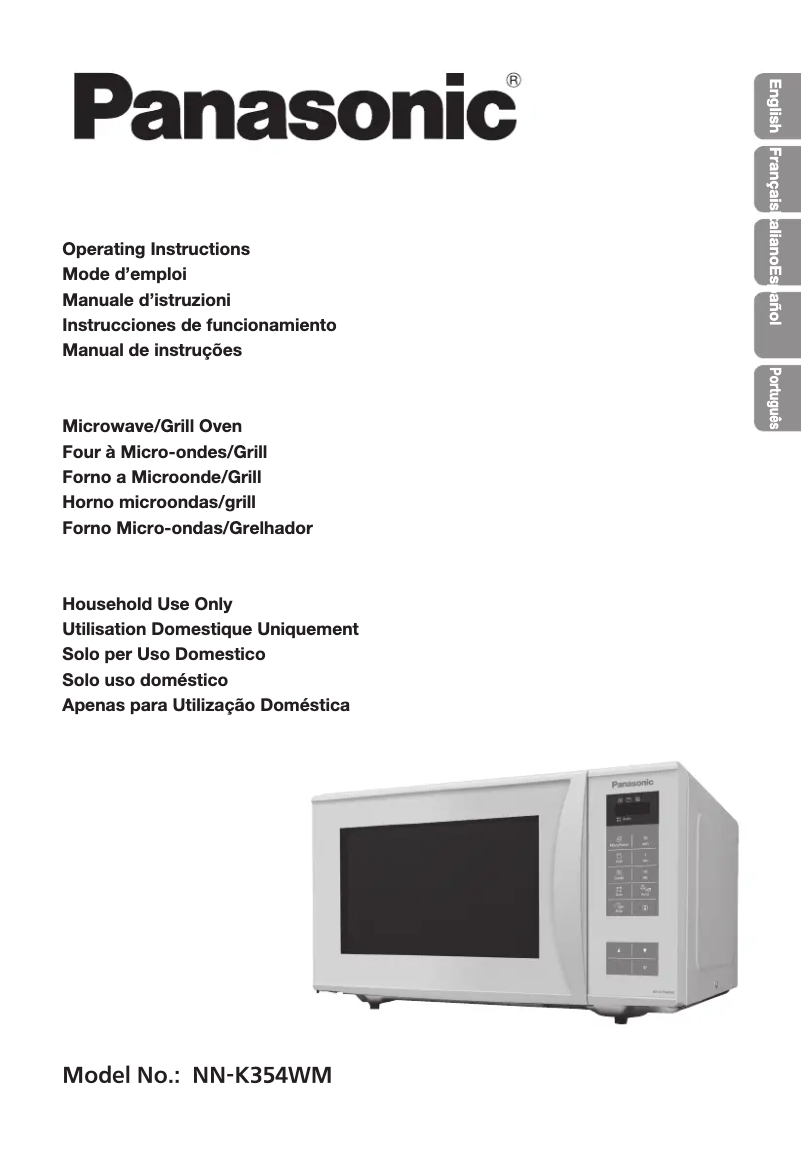 Imagen de la primera página del manual del dispositivo NN-K354