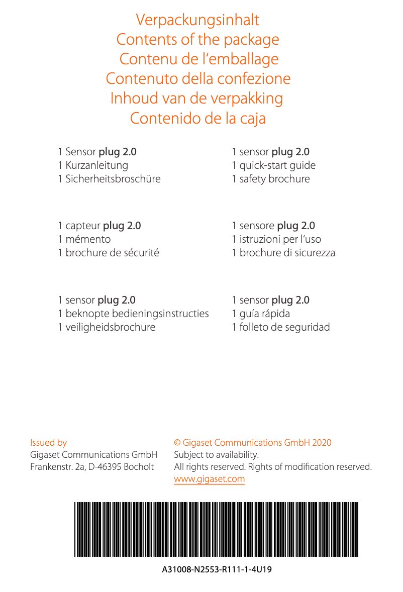 Página 1 del manual Manual de usuario Gigaset Plug 2.0 ONE X