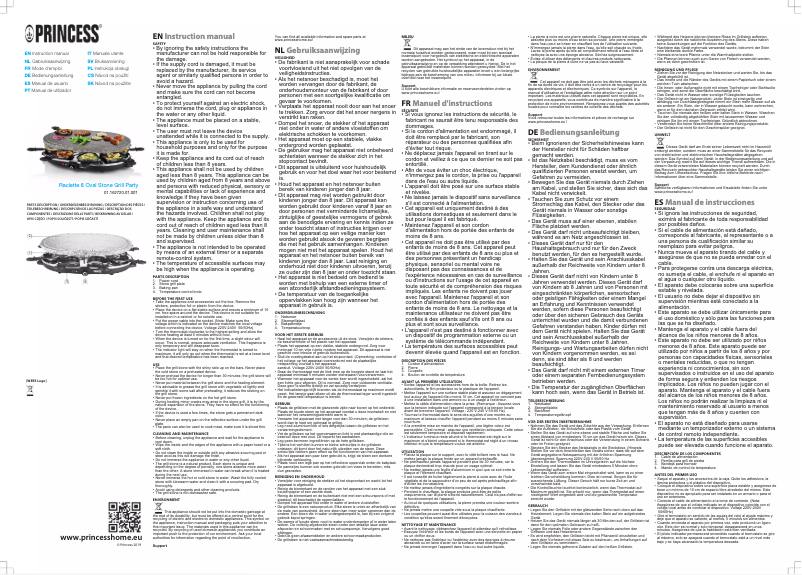 Imagen de la primera página del manual del dispositivo Raclette 8 Oval Stone Grill Party 162720