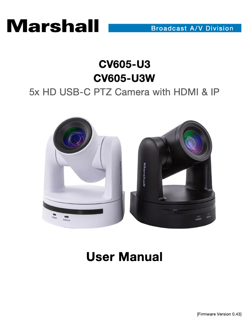 Imagen de la primera página del manual del dispositivo CV605-U3