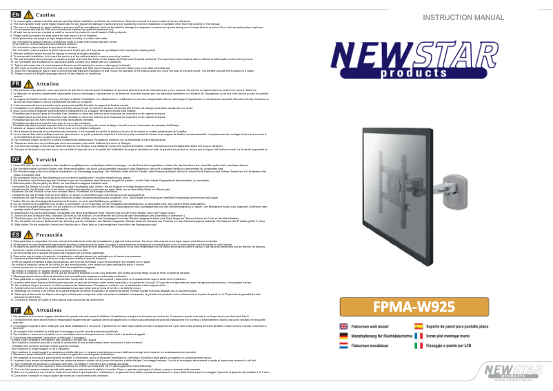 Página 1 del manual Manual de usuario Newstar FPMA-W925