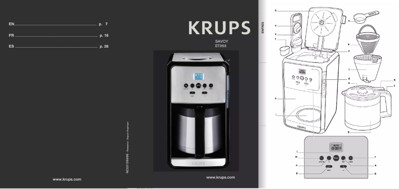 Página 1 del manual Manual de usuario Krups Savoy ET3530
