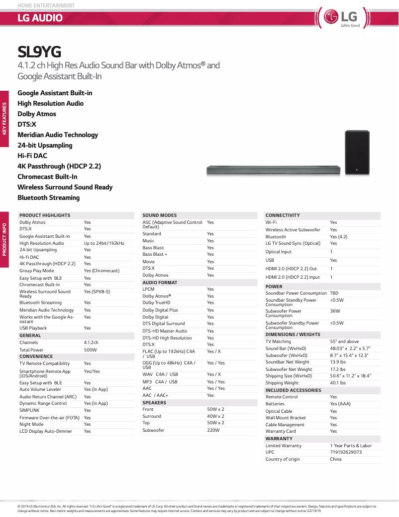 Imagen de la primera página del manual del dispositivo SL9YG