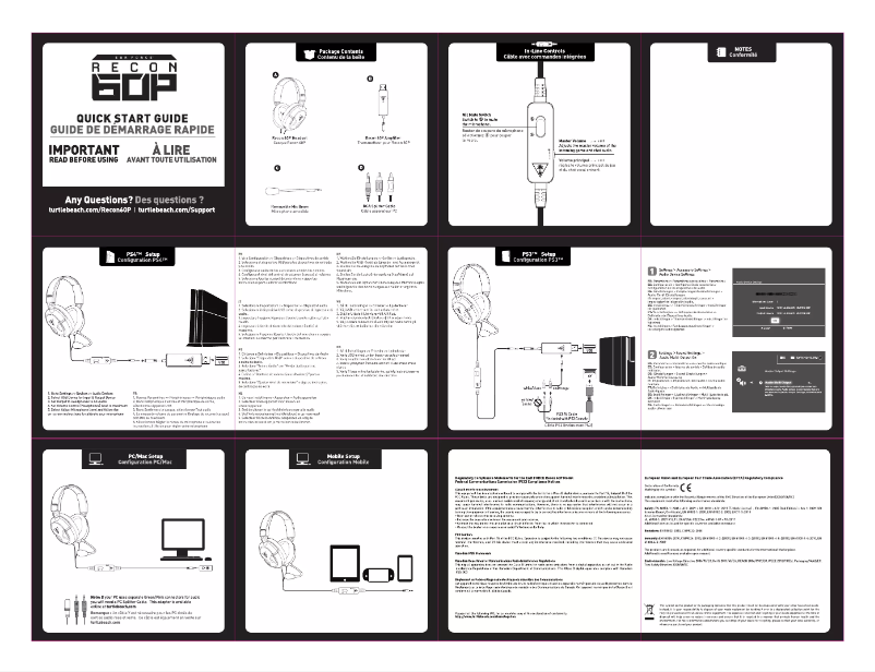 Imagen de la primera página del manual del dispositivo Ear Force Recon 60P