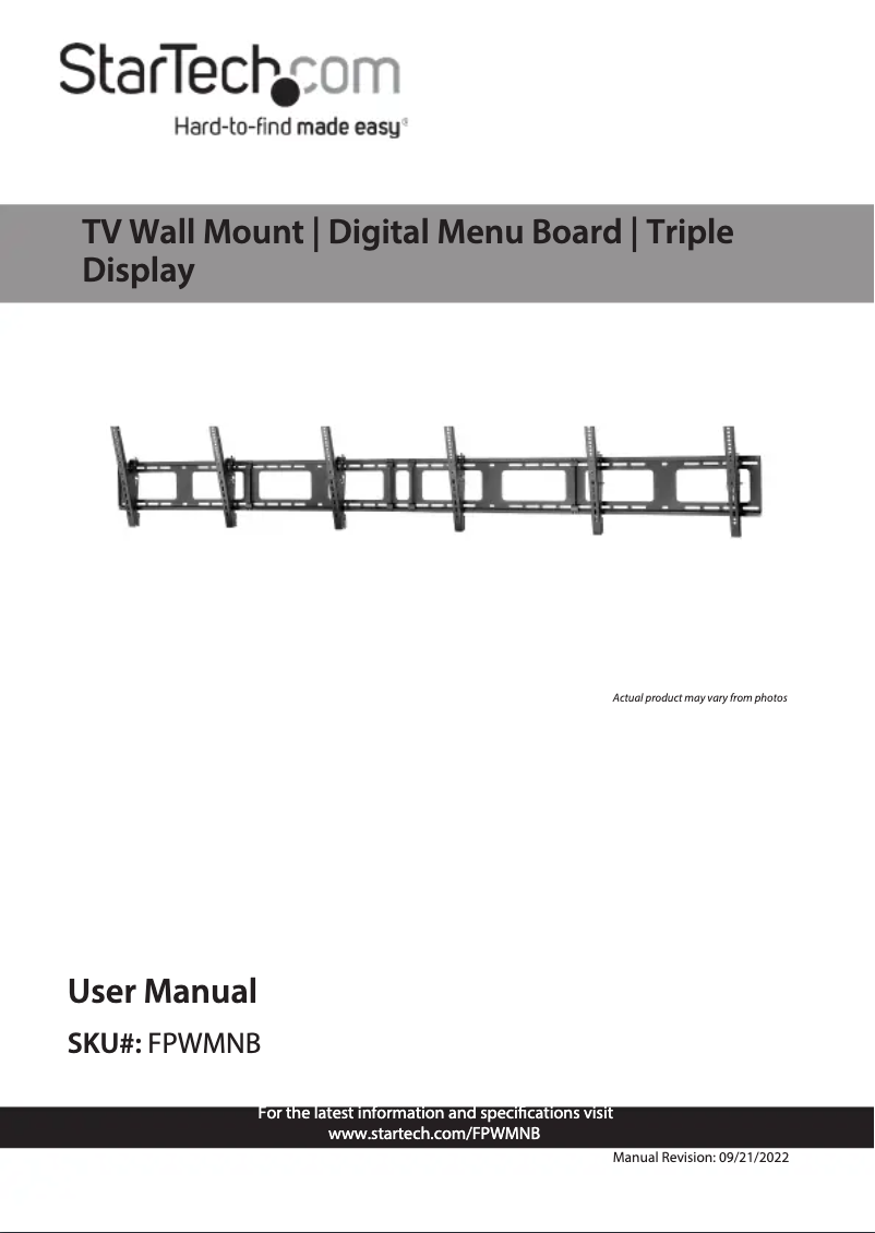 Página 1 del manual Manual de usuario StarTech.com FPWMNB