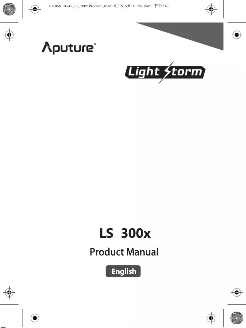 Página 1 del manual Manual de usuario Aputure Light Storm LS 300X