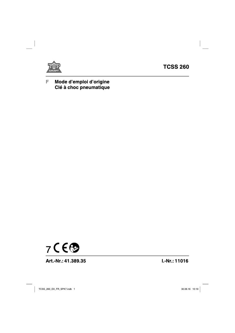 Página nº 1 - Manual de usuario Topcraft TCSS 260