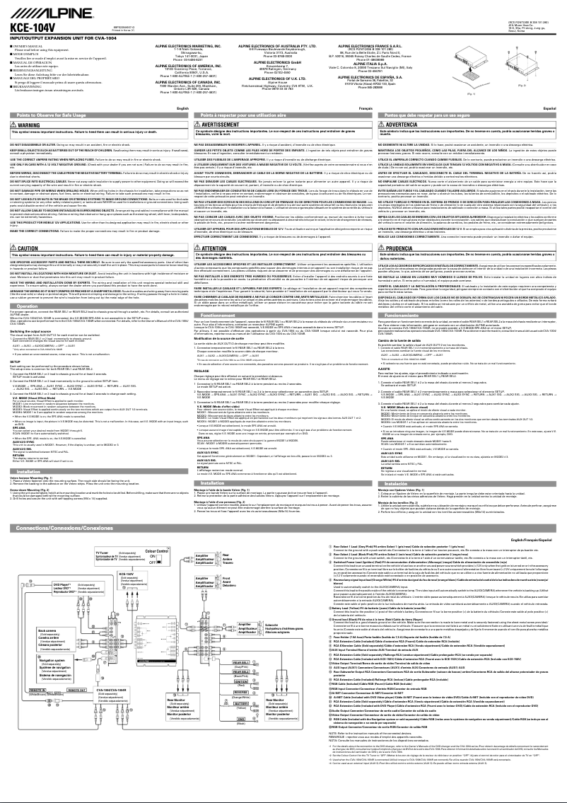 Página 1 del manual Manual de usuario Alpine KCE-104V