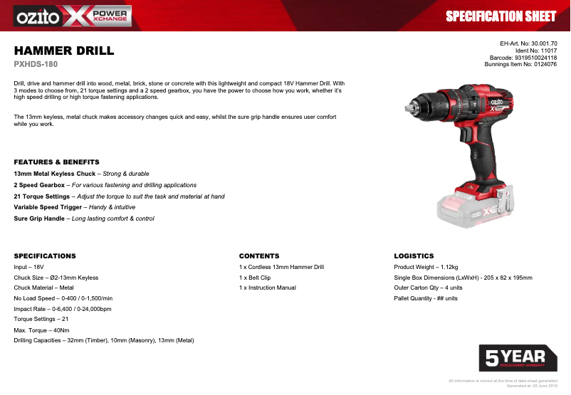 Imagen de la primera página del manual del dispositivo PXHDS-180