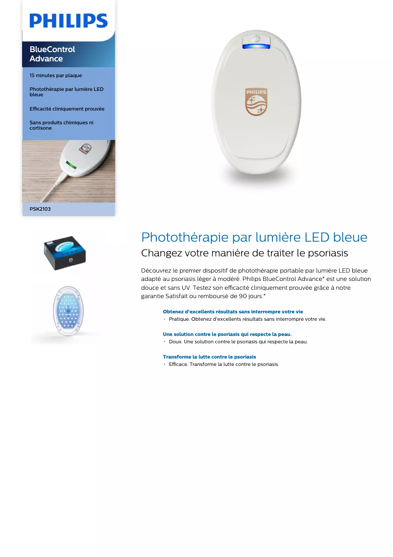 Página 1 del manual Ficha técnica Philips PSK2103