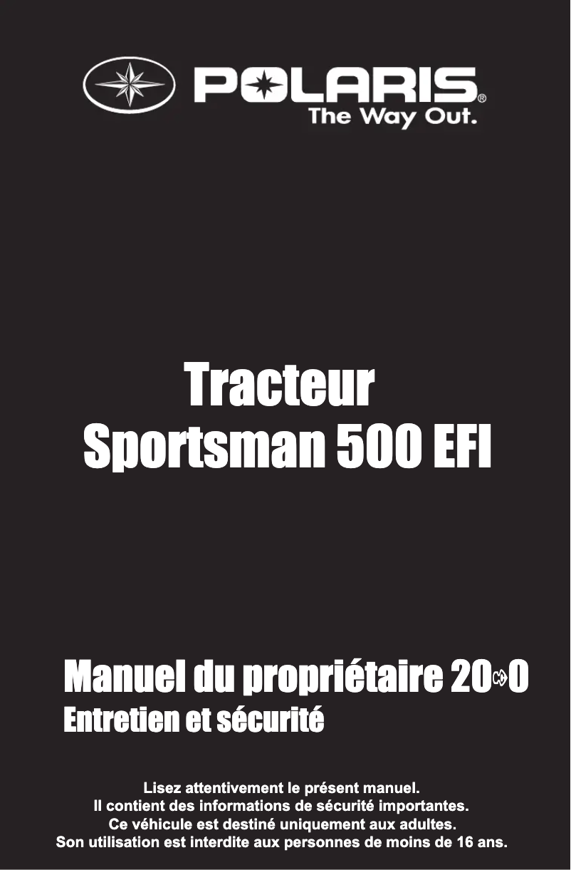 Imagen de la primera página del manual del dispositivo Sportsman 500 EFT (2010)