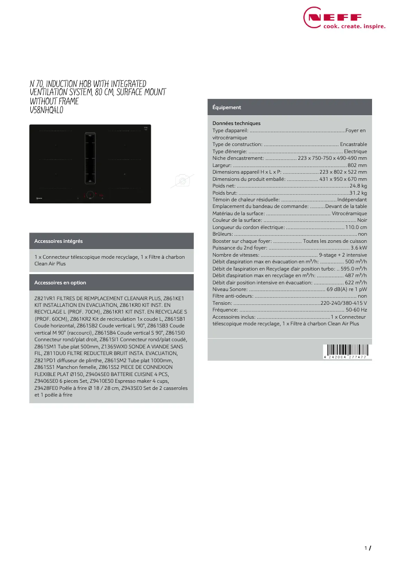 Imagen de la primera página del manual del dispositivo V58NHQ4L0