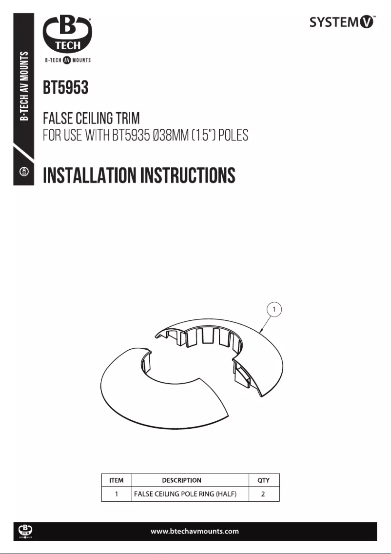 Imagen de la primera página del manual del dispositivo BT5953