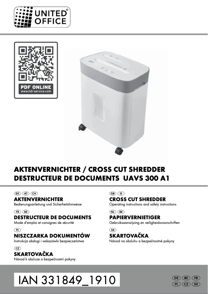 Página 1 del manual Manual de usuario United Office UAVS 300 A1