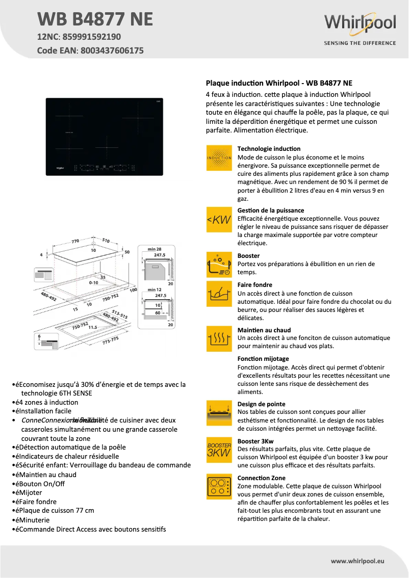 Imagen de la primera página del manual del dispositivo WB B4877 NE