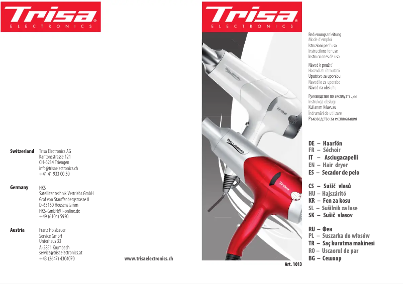 Página 1 del manual Manual de usuario Trisa Bellisimo