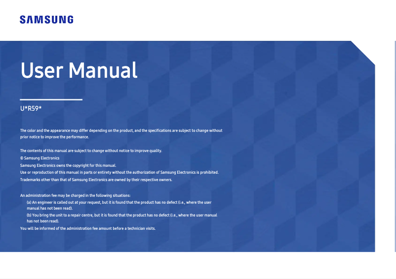 Página 1 del manual Manual de usuario Samsung LU32R590CWE