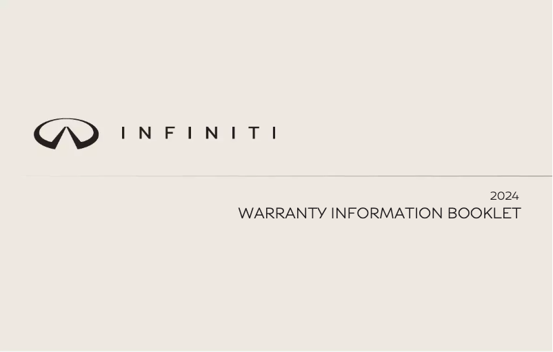 Página nº 1 - Información de garantía Infiniti QX60 (2024)