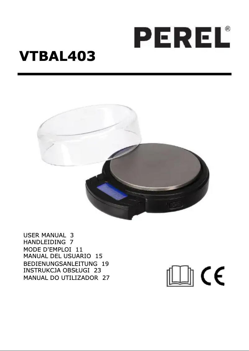 Imagen de la primera página del manual del dispositivo VTBAL403