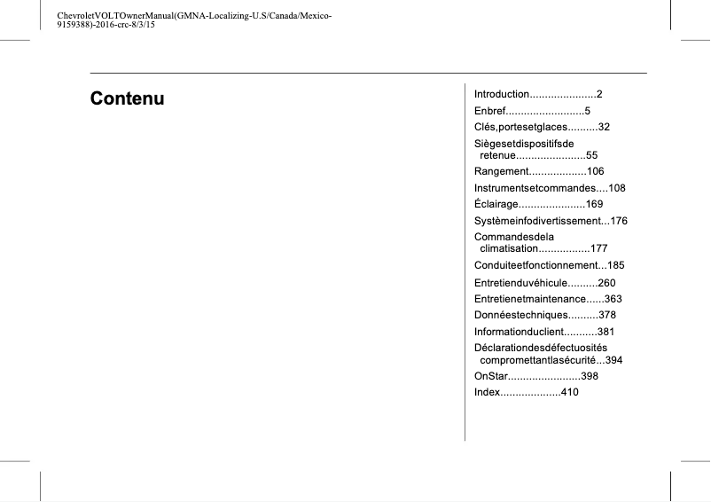 Imagen de la primera página del manual del dispositivo Volt (2016)