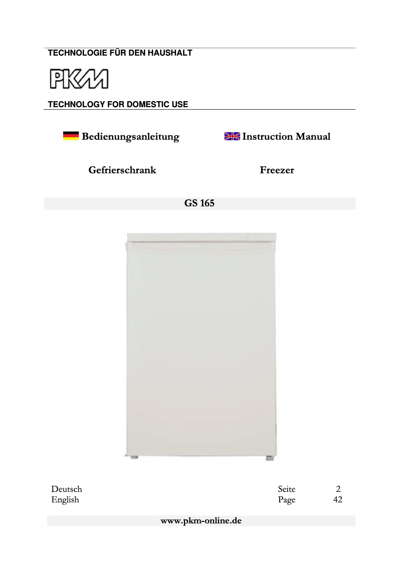 Imagen de la primera página del manual del dispositivo GS165