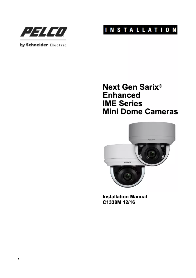Página 1 del manual Manual de usuario Pelco Sarix Enhanced IME129-1RS