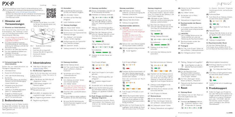 Imagen de la primera página del manual del dispositivo PX-iP