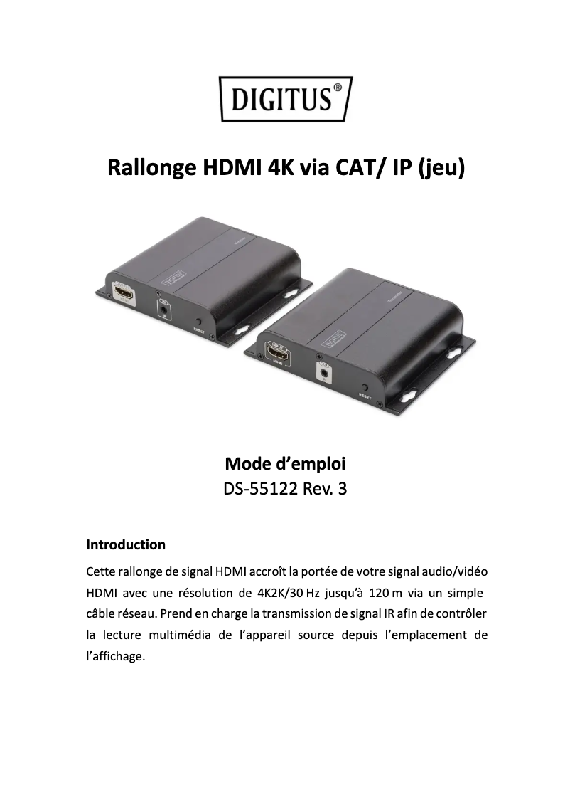 Imagen de la primera página del manual del dispositivo DS-55122