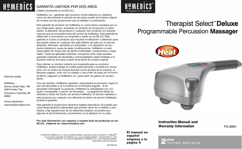 Imagen de la primera página del manual del dispositivo PA-200H