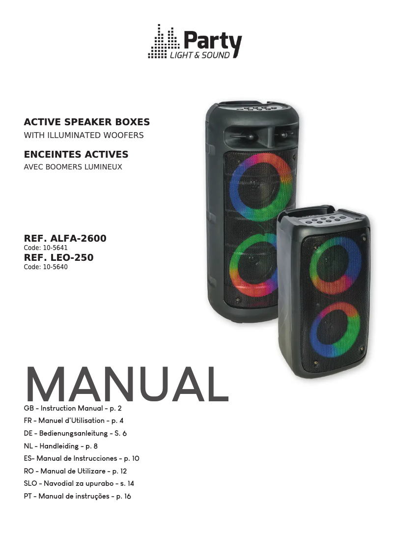 Imagen de la primera página del manual del dispositivo ALFA-2600