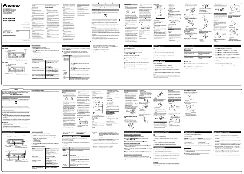 Imagen de la primera página del manual del dispositivo MVH-130DAB