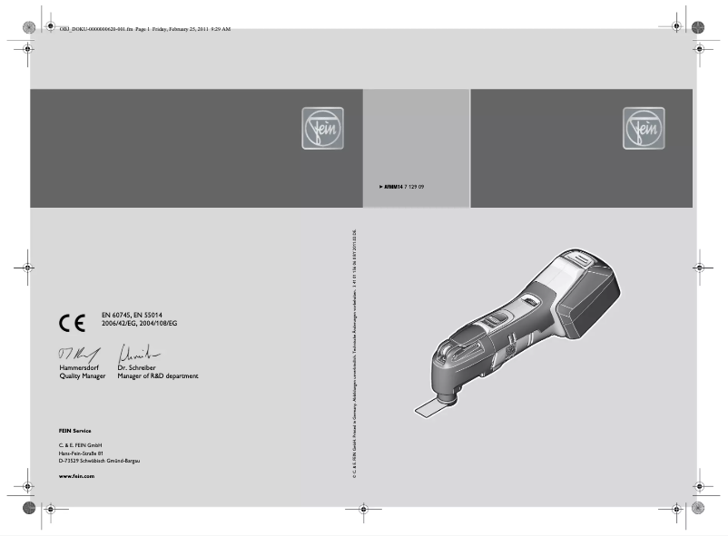 Imagen de la primera página del manual del dispositivo MultiMaster AFMM14