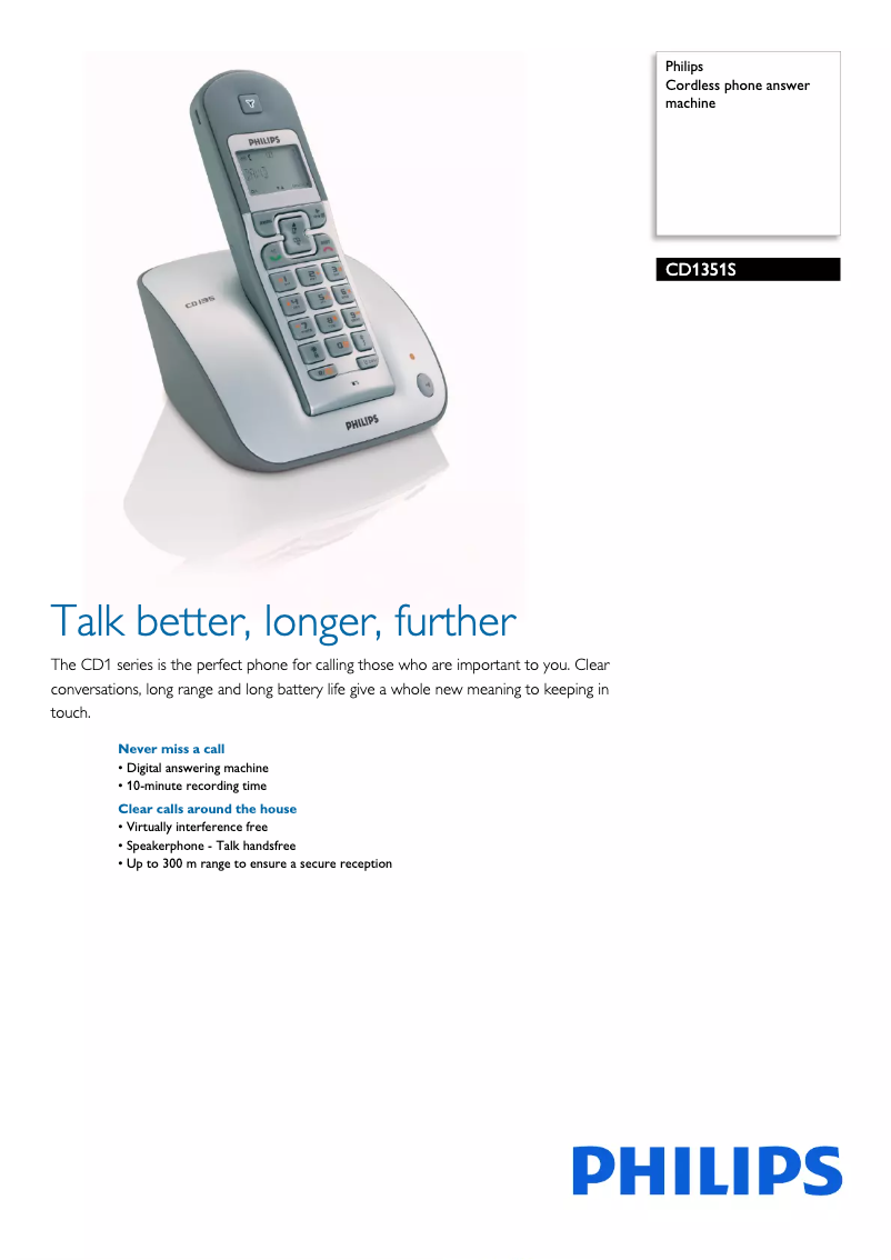 Imagen de la primera página del manual del dispositivo CD1351S